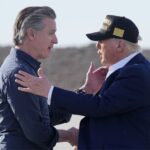 Trump, Newsom put aside differences, embrace in Los Angeles ahead of wildfire tour