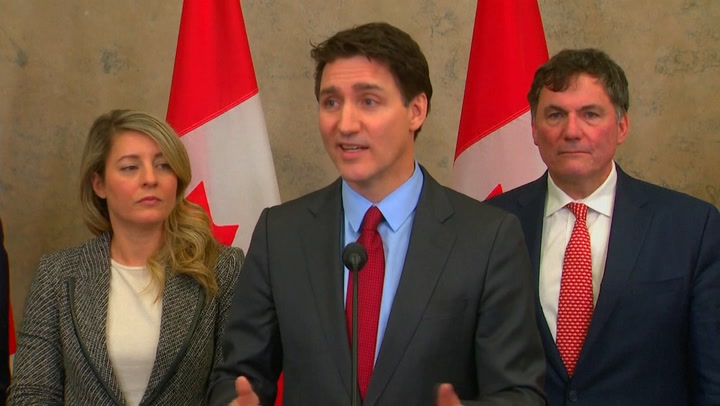Trudeau tells Canadians to forgo Florida orange juice and Kentucky bourbon after Trump