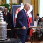 Trump sticks to hockey, avoids tariff talks during Stanley Cup champion Florida Panthers' visit