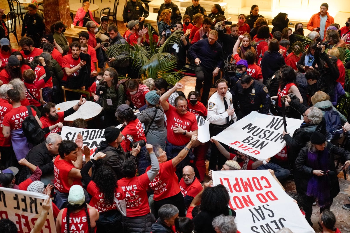 Dozens of protesters storm Trump Tower to demand release of Columbia student; NYC cops swarm scene to make arrests