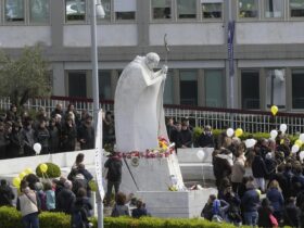 Pope acknowledges presence of children who prayed for him at the hospital but remains out of sight