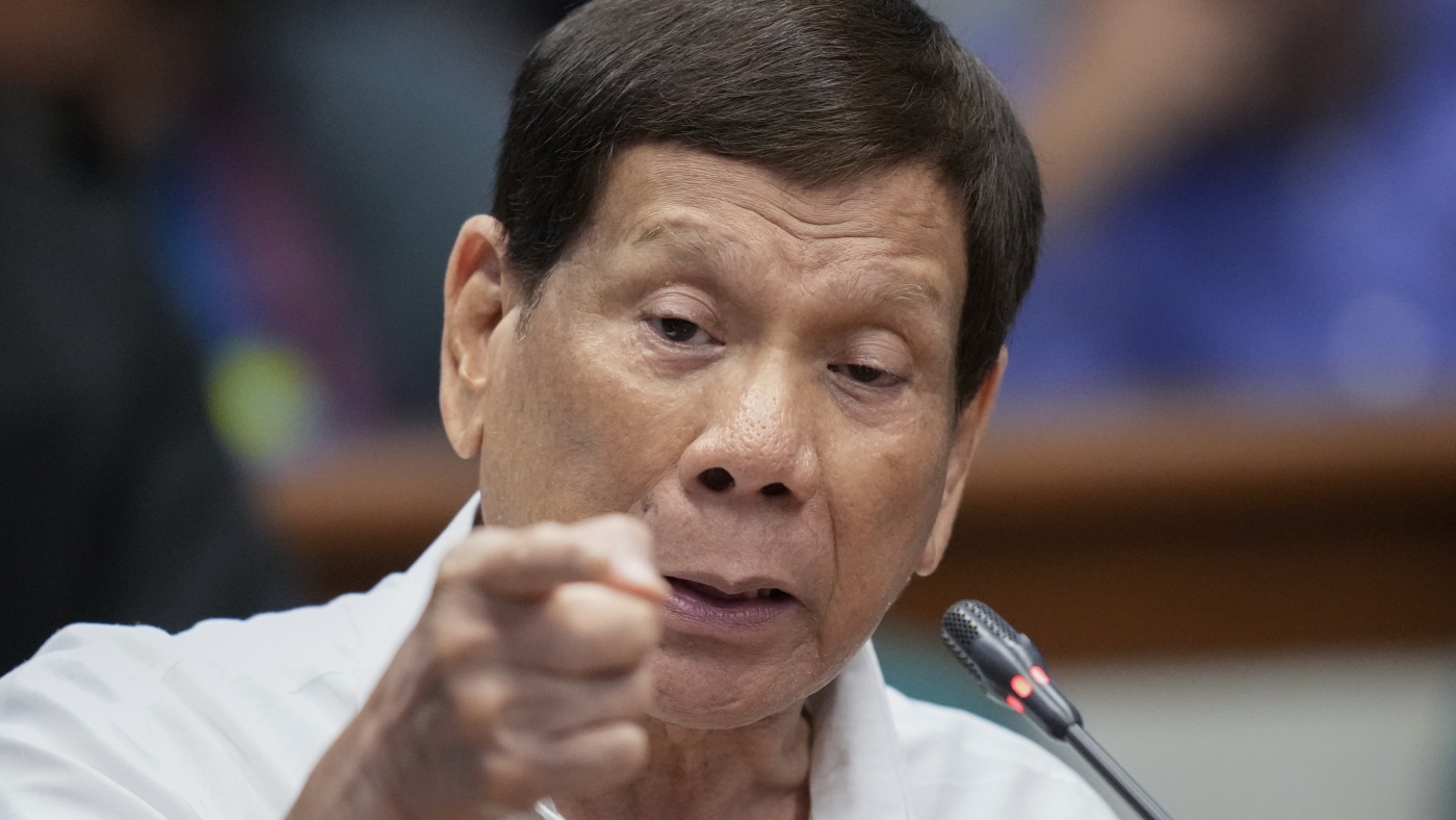 Rodrigo Duterte is in ICC custody in The Hague : NPR