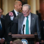 WASHINGTON, DC - MARCH 11: Senate Minority Leader Chuck Schumer (D-NY) speaks during a press conference following a policy luncheon at the U.S. Capitol on March 11, 2025 in Washington, DC. Schumer answered a range of questions during the press conference. (Photo by Win McNamee/Getty Images)