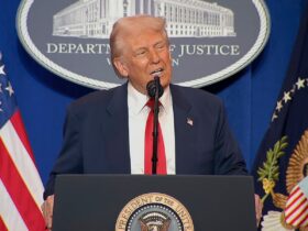 Trump rails against prosecutions, touts Jan. 6 hostages in visit to Justice Department