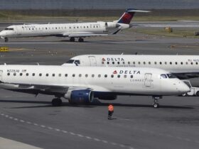 Wing of Delta plane clips runway while landing at LaGuardia Airport