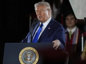 Trump claps back at courts for 'interfering' with job at University of Alabama address