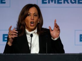 Trump live: Kamala Harris breaks silence to warn president’s tariff war inviting recession