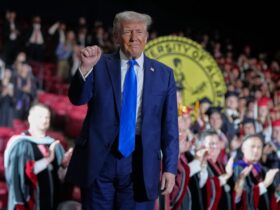 Trump on the stump again in commencement address with rambling stories and trans slams