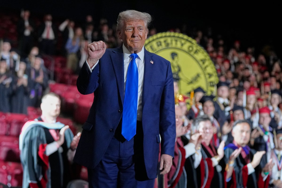 Trump on the stump again in commencement address with rambling stories and trans slams
