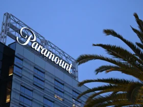 The Paramount logo is displayed at Columbia Square along Sunset Blvd in Hollywood, California on March 9, 2023. (Photo by Patrick T. Fallon / AFP) (Photo by PATRICK T. FALLON/AFP via Getty Images)