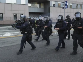 Anti-ICE protesters clash with police in Los Angeles after wave of raids