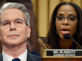 House hearing erupts as Plaskett demands Bessent stop interrupting