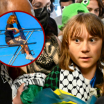 (L) Swedish campaigner Greta Thunberg (C) looks on as she is greeted on arrival at Stockholm-Arlanda airport, on the outskirts of Stockholm, on June 10, 2025. On June 10, 2025, Israel deported Swedish Greta Thunberg by plane to Sweden via France, after she was arrested on board an aid boat for Gaza with other pro-Palestinian activists who were taken to Ben Gurion airport for deportation. Of the 12 people on board the sailing boat Madleen, two French nationals agreed to be deported on June 10, while four others declined pending a court decision, French Foreign Minister Jean-Noël Barrot announced. (Photo by Anders WIKLUND / TT NEWS AGENCY / AFP) / Sweden OUT (Photo by ANDERS WIKLUND/TT NEWS AGENCY/AFP via Getty Images) / (Background) Swedish campaigner Greta Thunberg (C) looks on as she is greeted on arrival at Stockholm-Arlanda airport, on the outskirts of Stockholm, on June 10, 2025. On June 10, 2025, Israel deported Swedish Greta Thunberg by plane to Sweden via France, after she was arrested on board an aid boat for Gaza with other pro-Palestinian activists who were taken to Ben Gurion airport for deportation. Of the 12 people on board the sailing boat Madleen, two French nationals agreed to be deported on June 10, while four others declined pending a court decision, French Foreign Minister Jean-Noël Barrot announced. (Photo by Anders WIKLUND / TT NEWS AGENCY / AFP) / Sweden OUT (Photo by ANDERS WIKLUND/TT NEWS AGENCY/AFP via Getty Images)